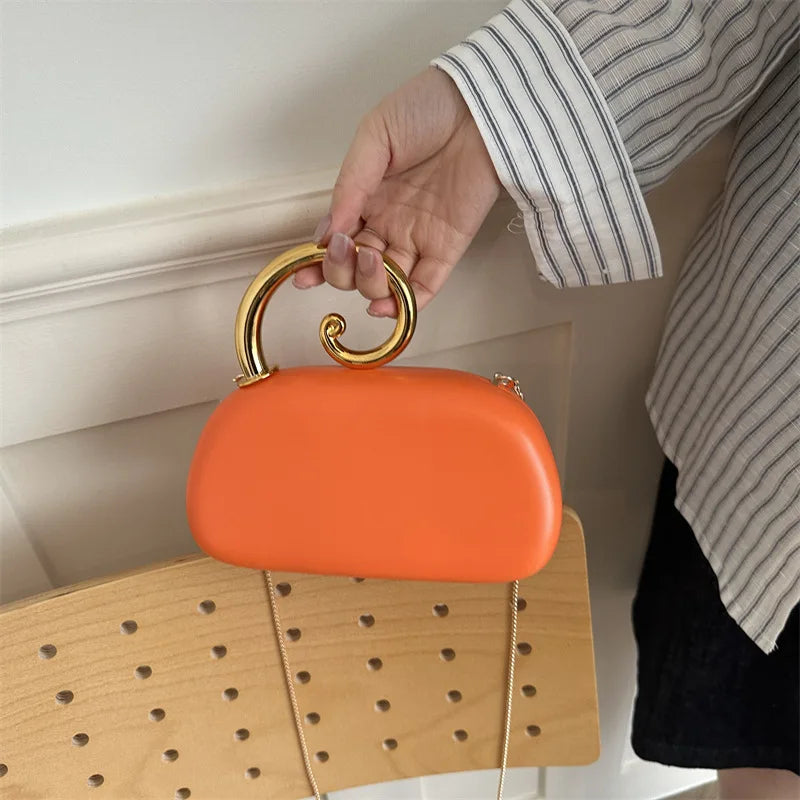 Sequined Irregular Handle Evening Clutch