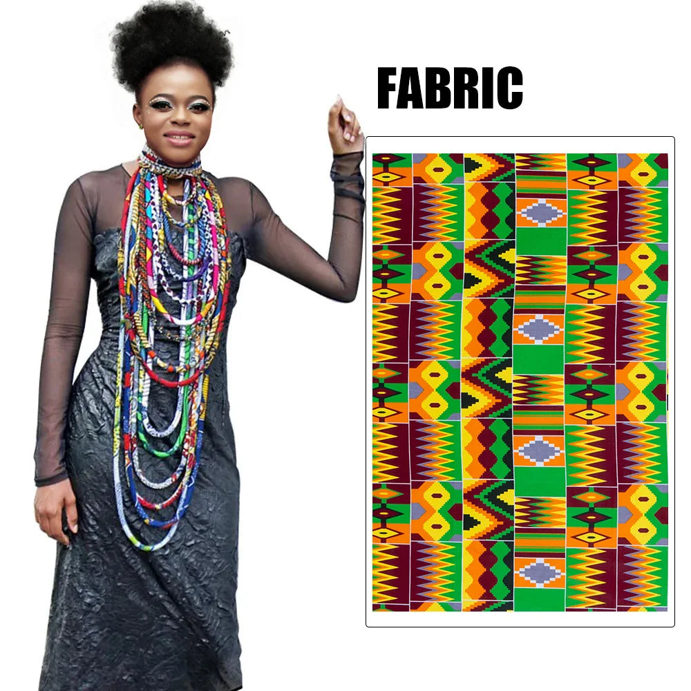 Colorful Ankara Wax Print Statement Necklace for Women