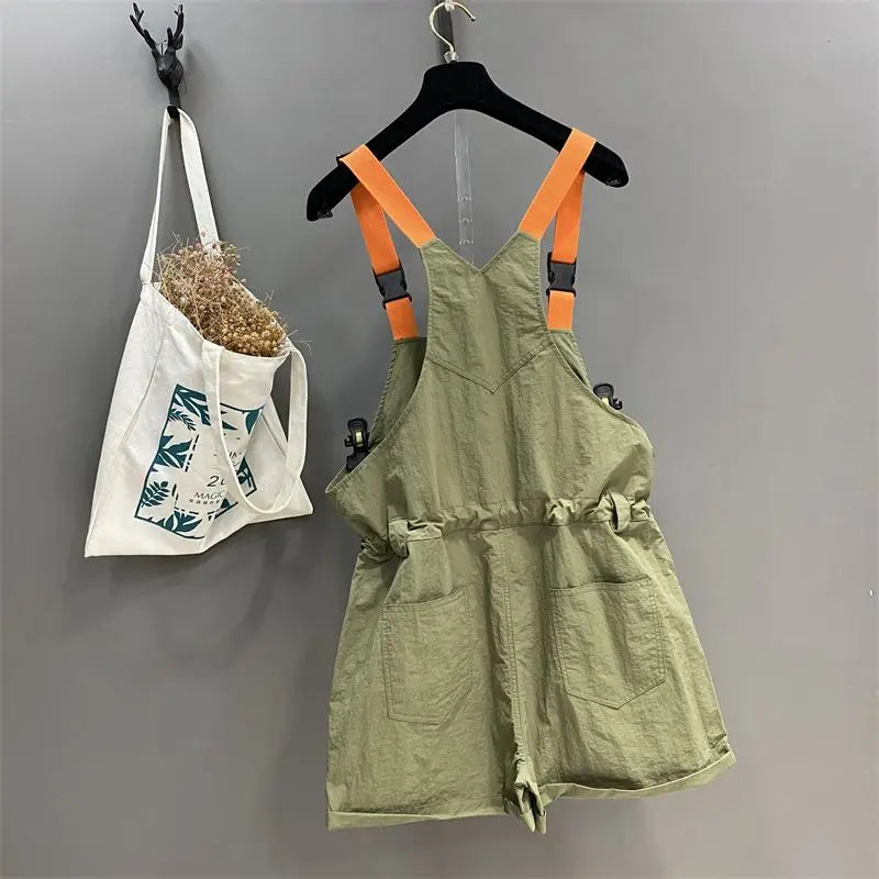 Casual Vintage Patchwork Drawstring Shorts for Women