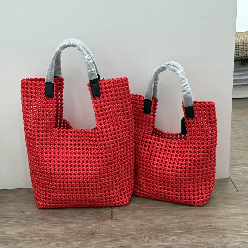 Rope Woven Shoulder Tote Bag