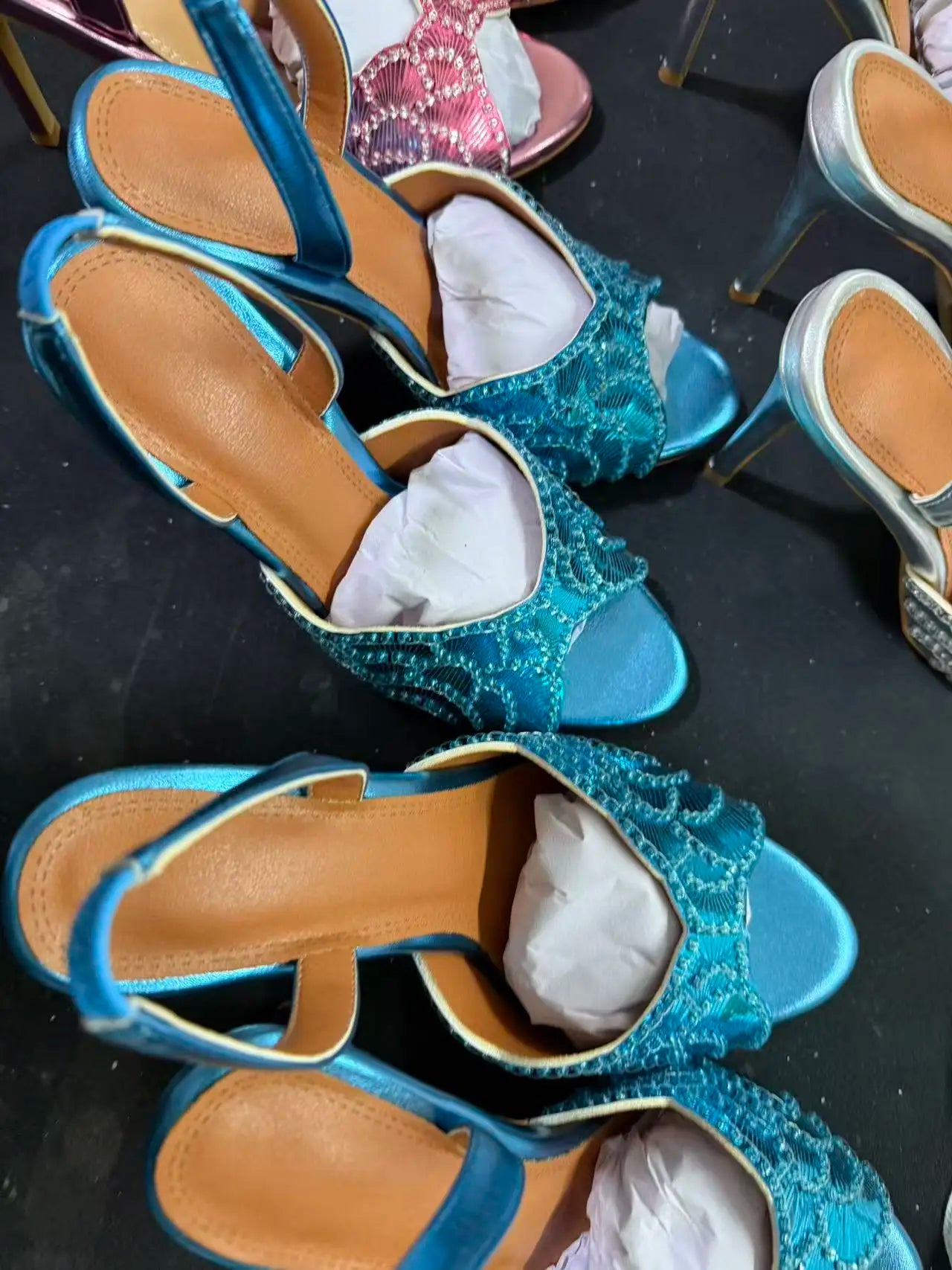 Luxurious Sparkling Fish Mouth Strap Sandals for Women
