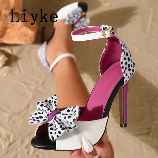 Polka Dot Ankle Strap Sandals