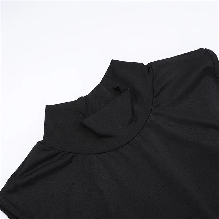 Backless Sleeveless Maxi Dress With High Collar for Women