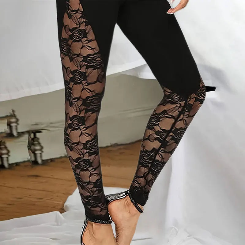 Gothic Sheer Lace High Waist Pants