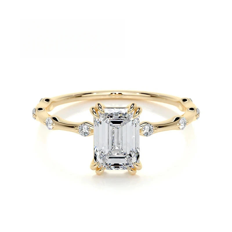 Moissanite Sterling Silver Wedding Ring Set for Women
