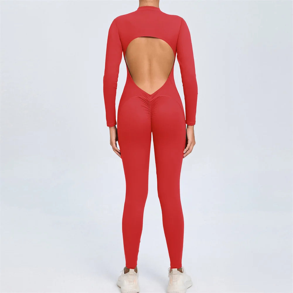 Moisture-Wicking Front Zip Jumpsuit