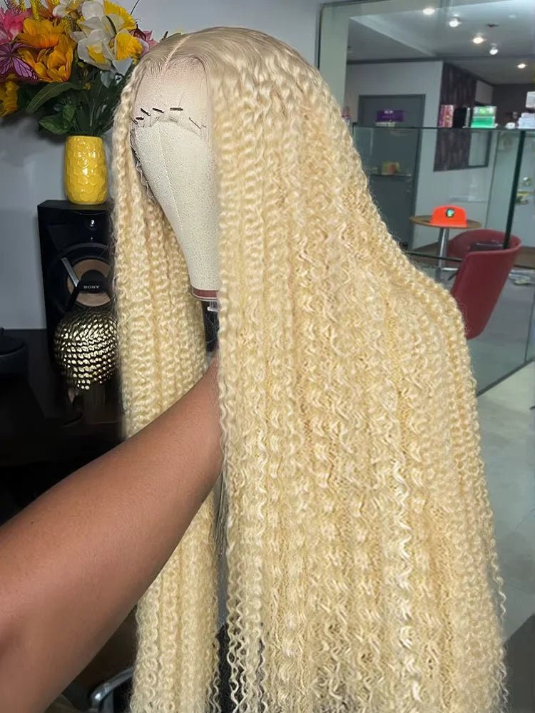 Honey Blonde Deep Wave Lace Front Human Hair Wig for Women
