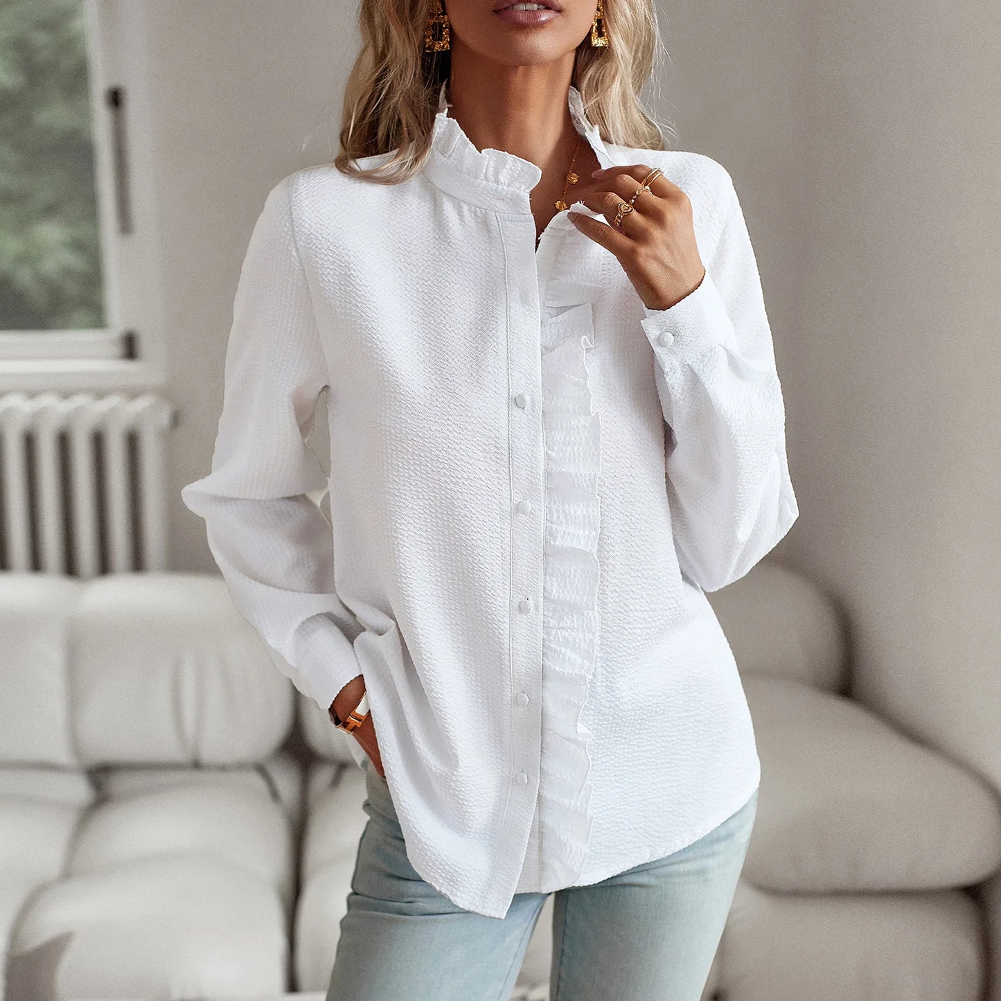 Striped Long-Sleeved Shirt for Women, A Stylish Commuter Top For Spring/Summer 2025