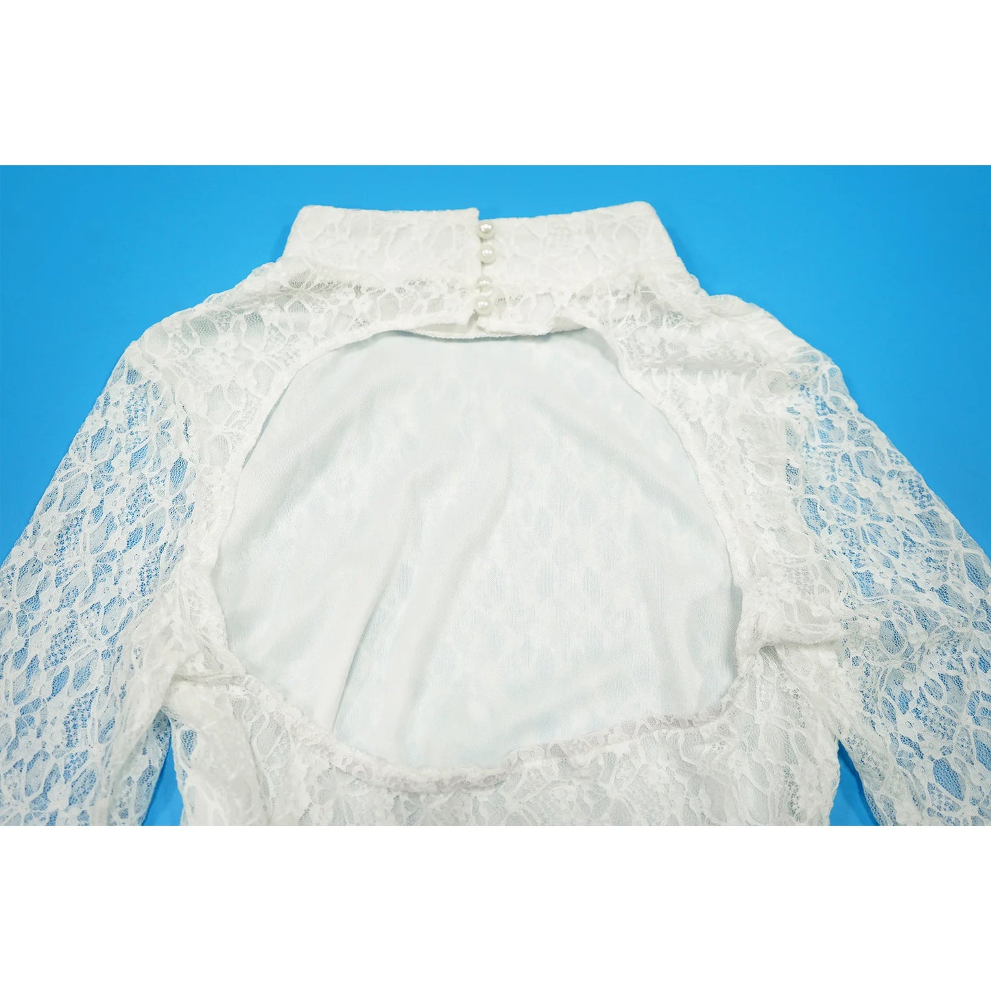 FAGADOER Sexy Lace Ruffle Patchwork Bodycon Romper Woman See Through Long Sleeves One Piece Jumpsuits Female Nightclub Overalls