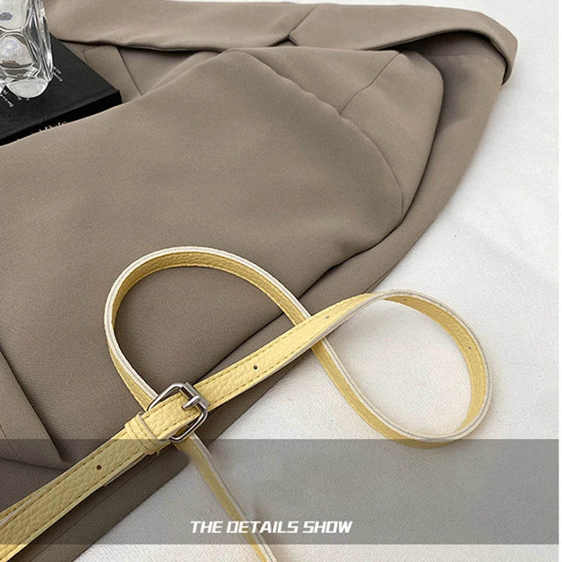 Fashion Design Women Bucket Bag Brand Trendy Basket Bag Versatile Simple Solid Color Texture Women's Bag Shoulder Crossbody Bag