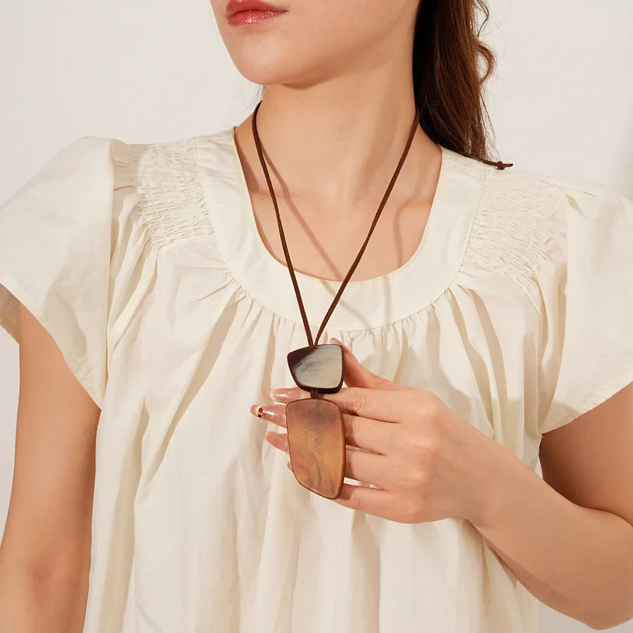 Geometric Acrylic Pendant Necklace