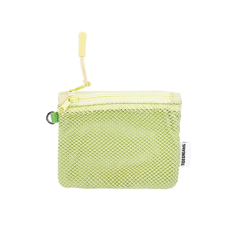 Double-layer Zipper Bag Simple Mesh Storage Bag Large Capacity Portable Earphone Lipstick Cosmetic Bag Mesh Coin Storage Bag