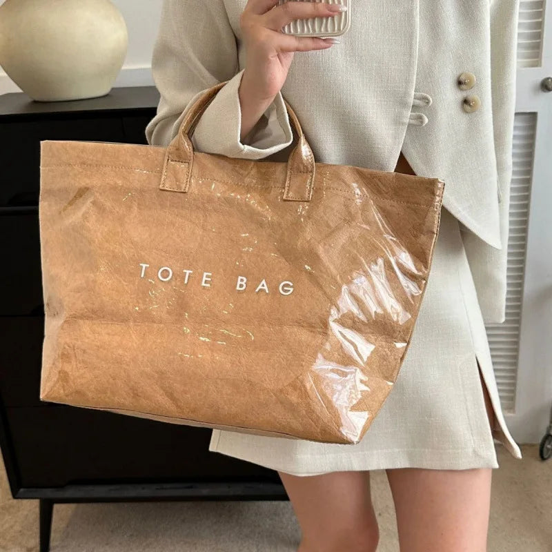Women's large capacity fashionable shoulder bag, women's stylish shopping bag, women's casual hand-held tote bag