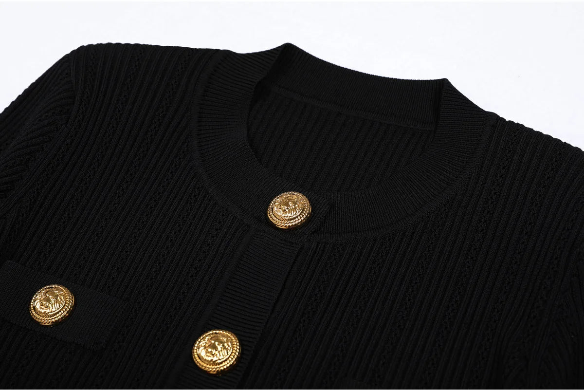 O Neck Knit Sweater Coat