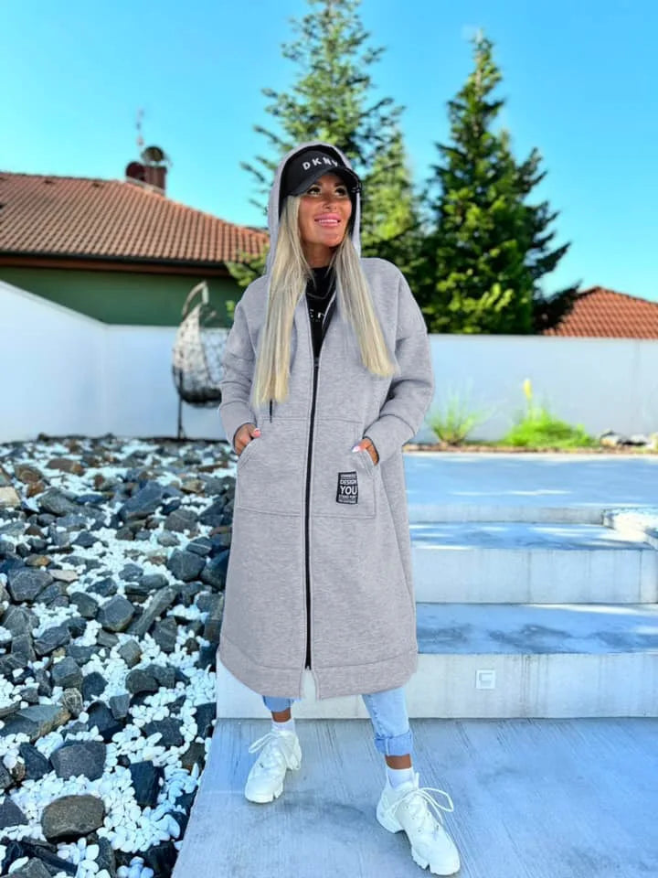 Relaxed Knit Hooded Jacket
