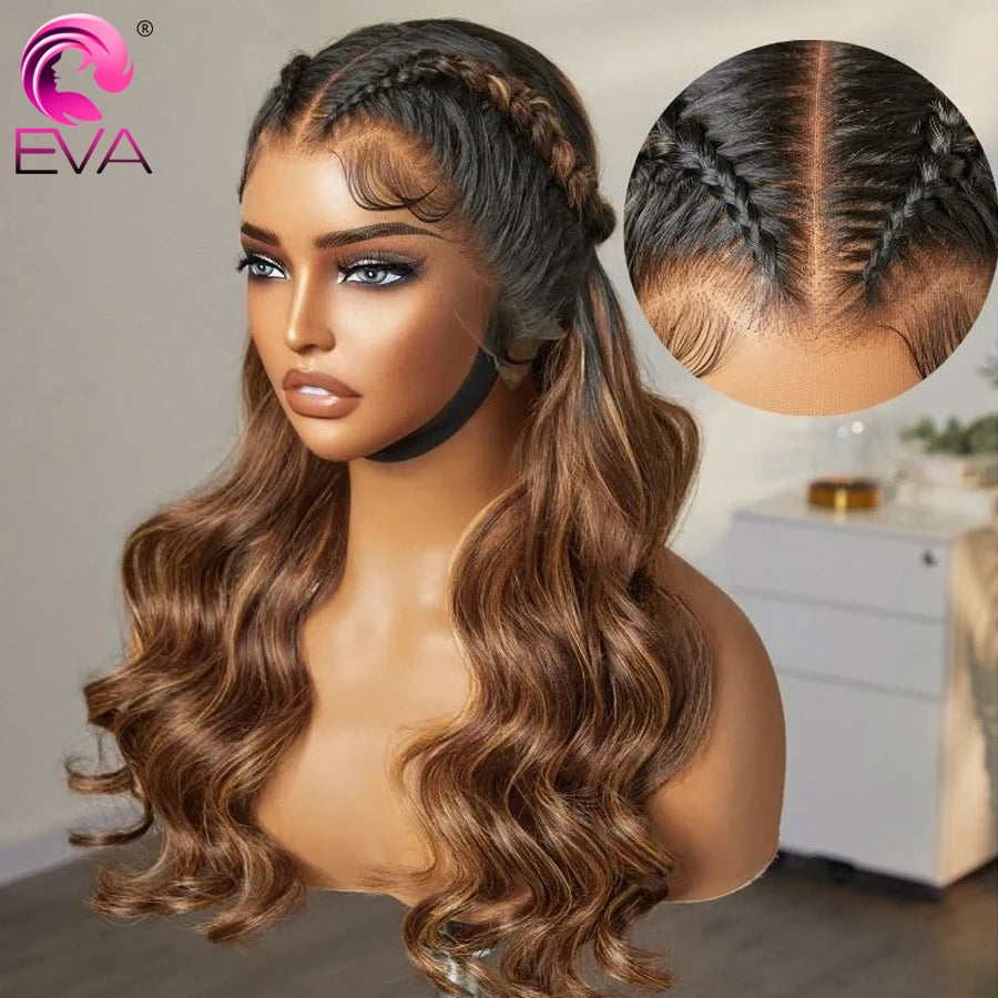 Body Wave 13x6 Hd Lace Frontal Wig Colored Highlight Human Hair Wigs For Women Brazilian 4/27 Blonde 5x5 6x6 HD Lace Closure Wig