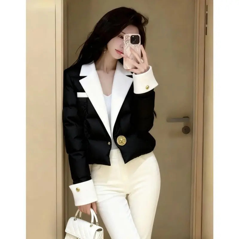 Warm Winter Pink Cotton Jacket With Chic Minimal Design for Women