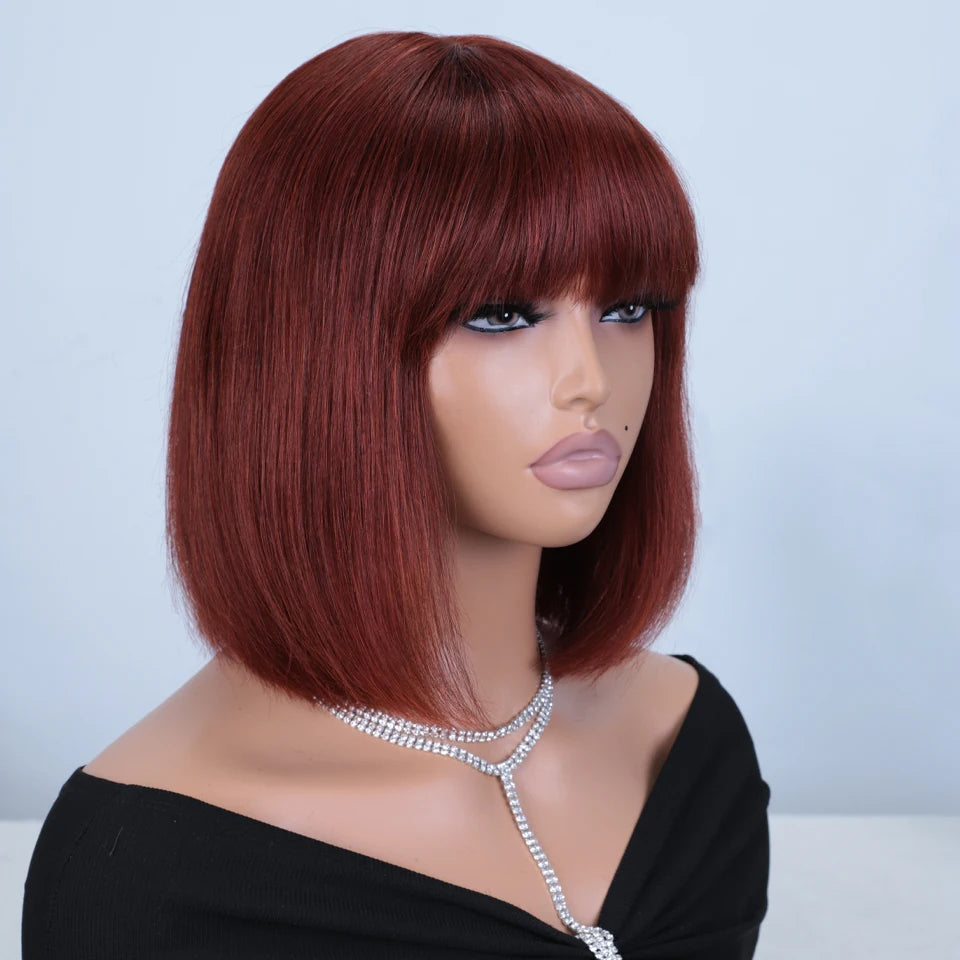 Glueless Short Straight Lace Closure Bob Wig for Women