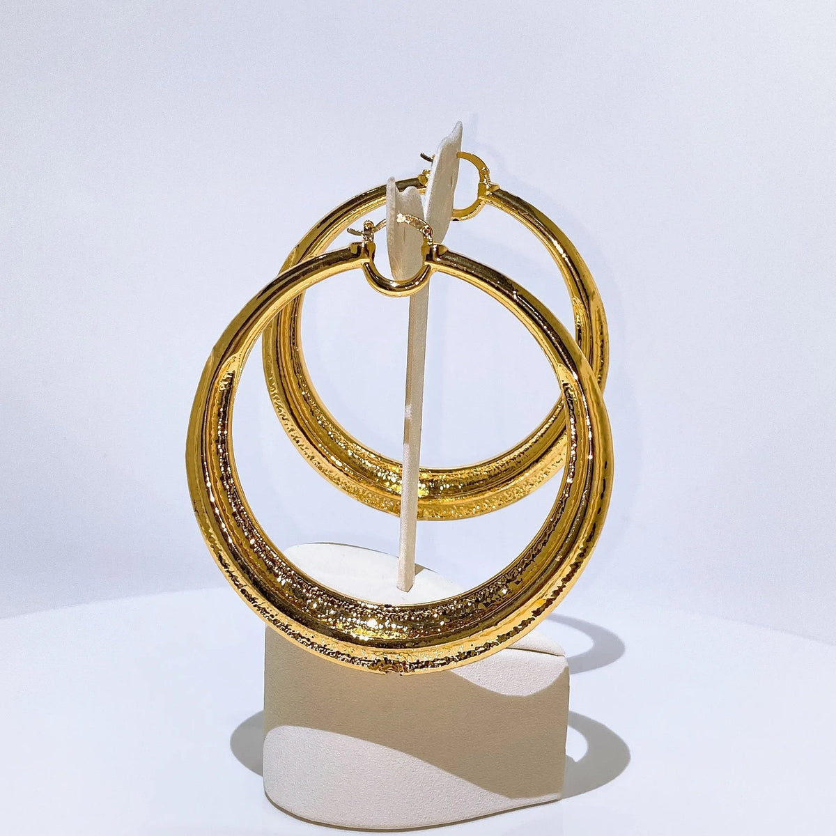 Chunky Oval Gold Plated Hoop Earrings