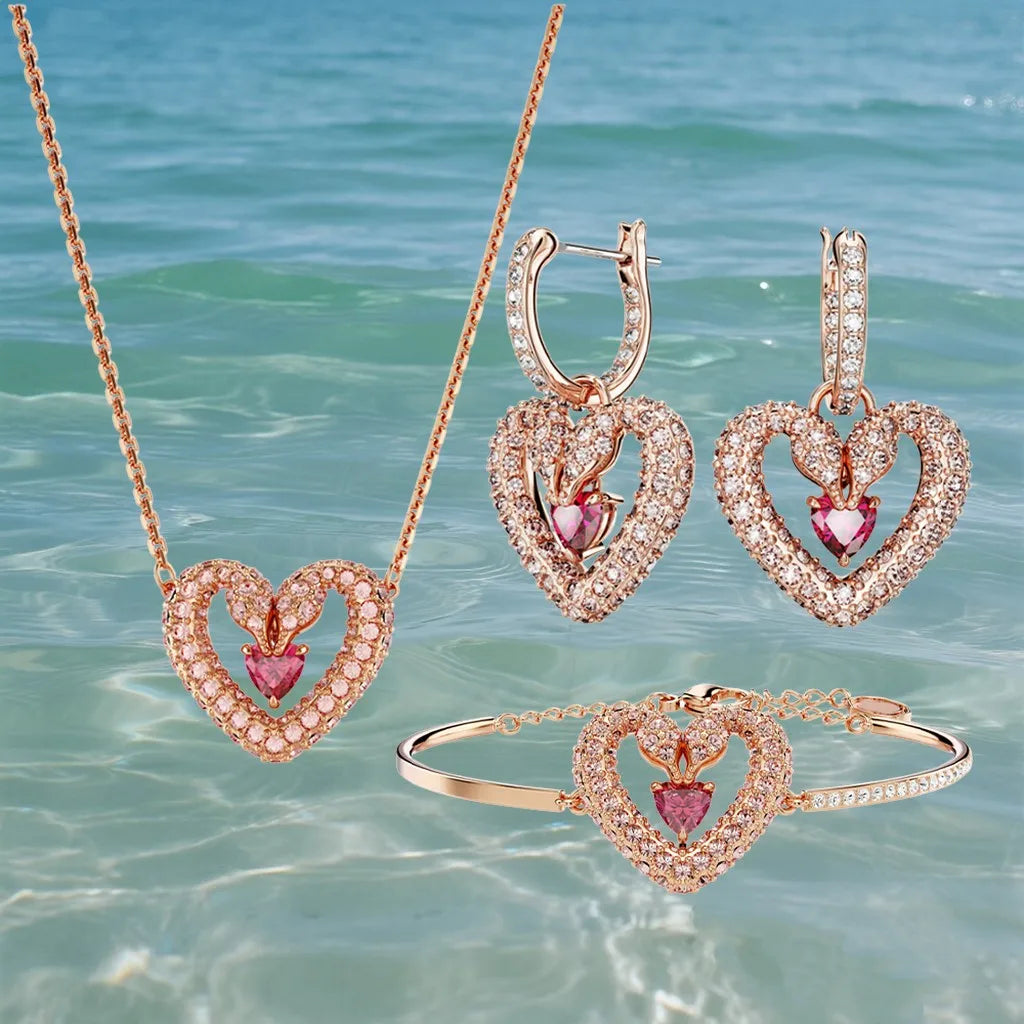 Gold Plated Sparkling Zirconia Crystal Pendant for Women