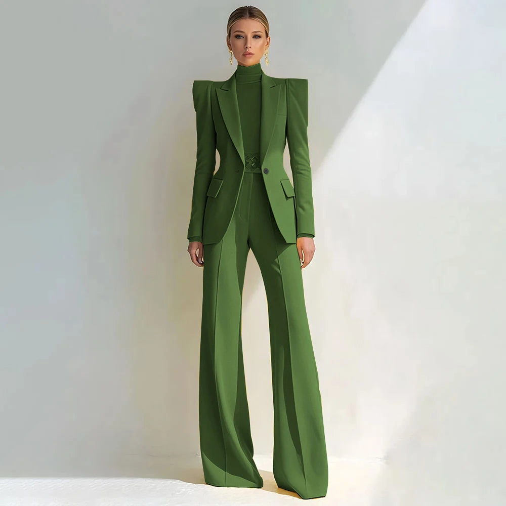 Stylish Double Breasted Two Piece Pantsuit for Women