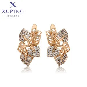 Gold Tone Copper Alloy Hoop Earrings