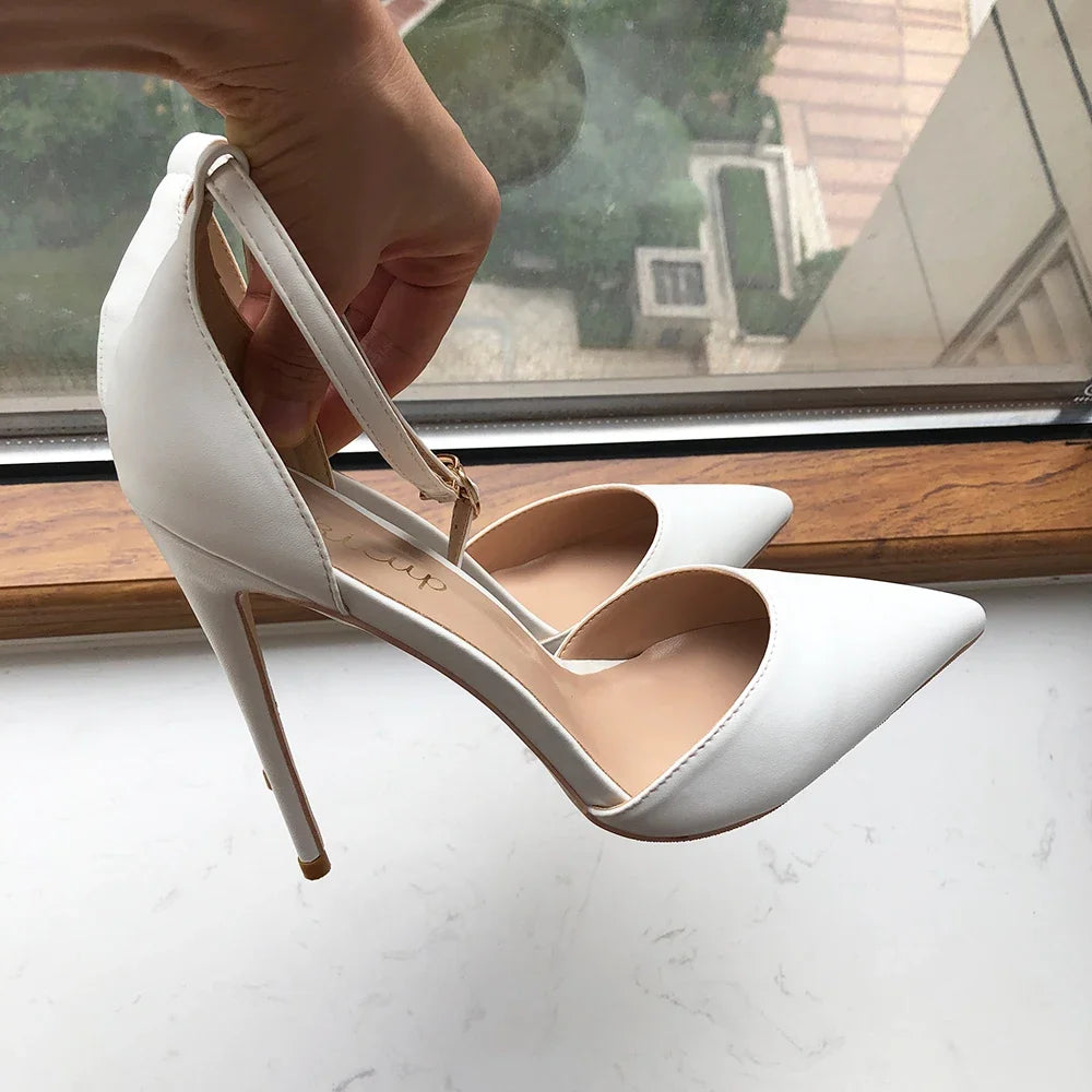 Elegant Pointed Toe Ankle Strap Stiletto Pumps for Women