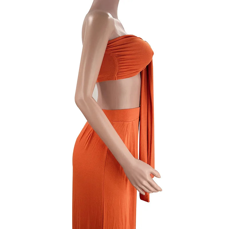Elegant Solid Color Casual Two Piece Set for Women