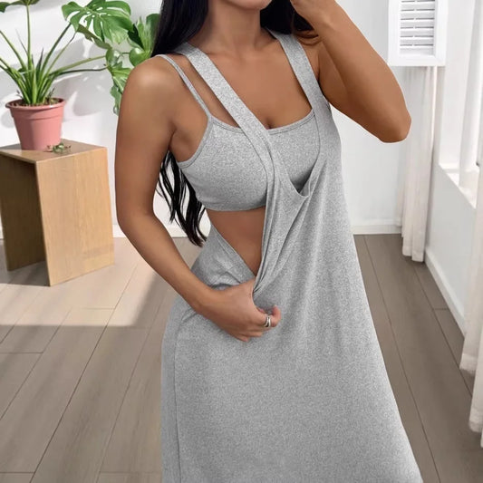 Sleeveless Backless Maxi Dress Set
