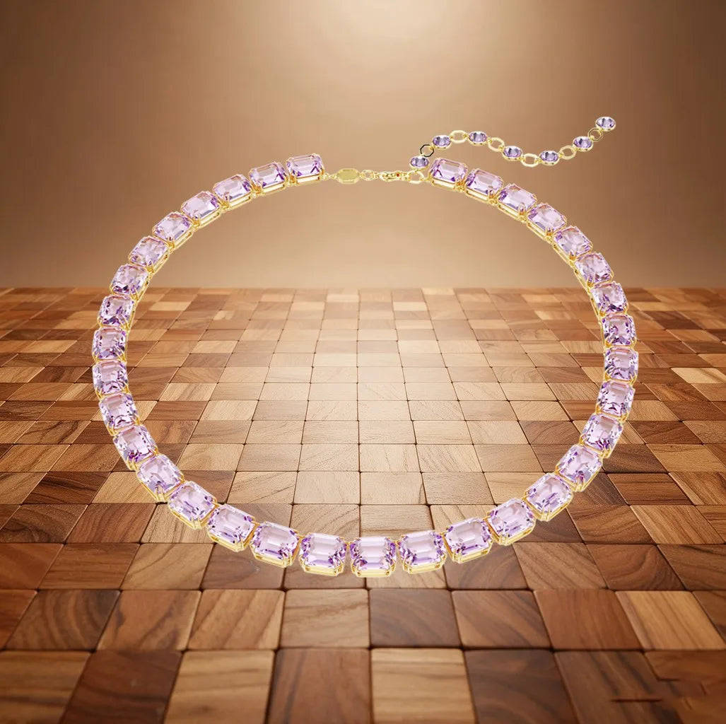 Cushion Cut Crystal Necklace, Earrings, Ring and Bracelet Set for Women