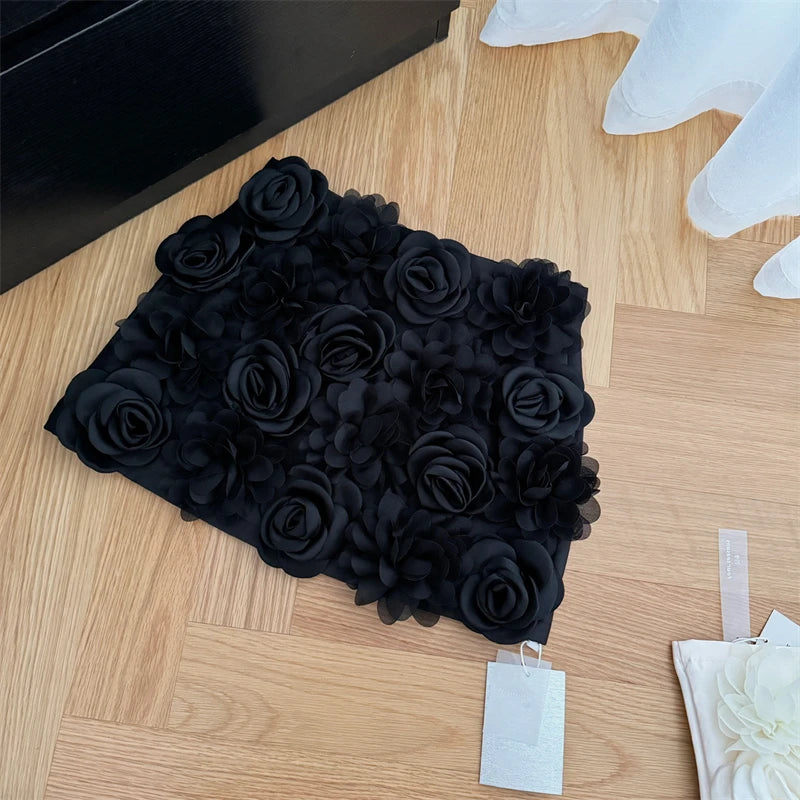 Vintage Textured Floral A-Line Mini Skirt for Women
