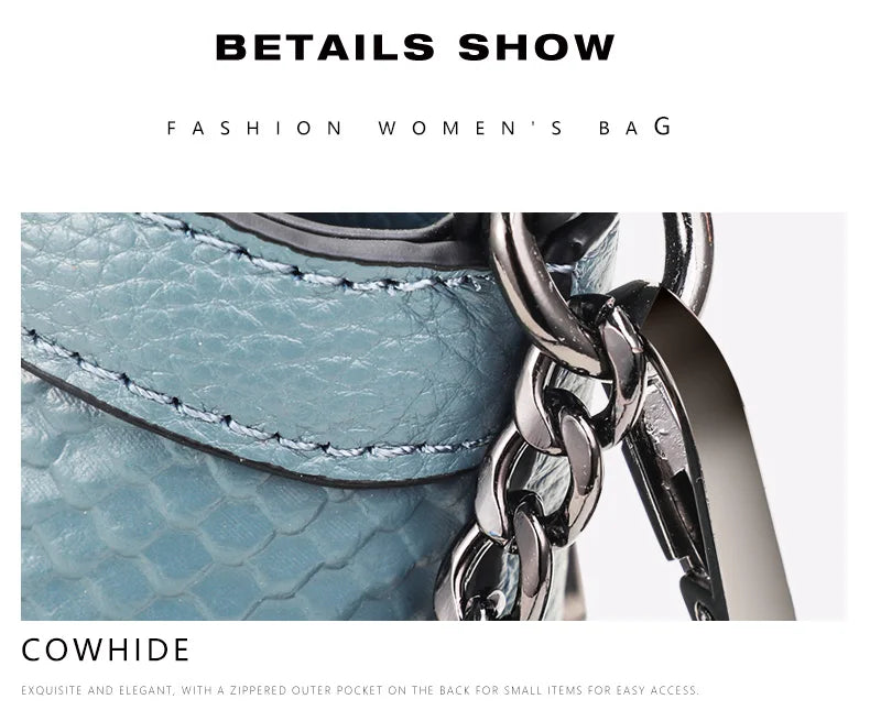 Genuine Leather Crocodile Pattern Crossbody Bag for Women