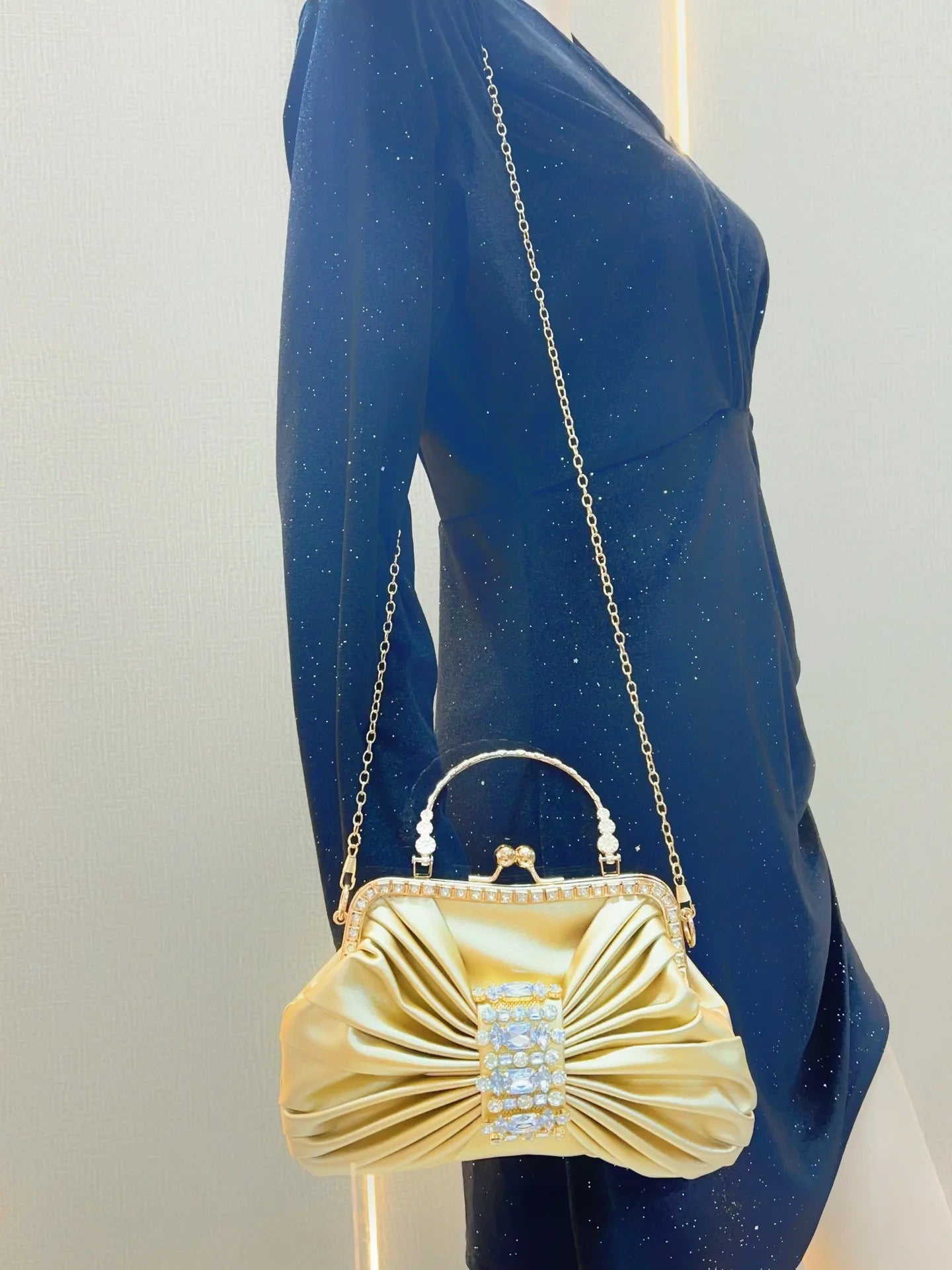 New Dinner Women's Bag Luxury Brand Fashion Handmade Diamond Women's Handbag Shiny Banquet Mini Shoulder Bag High Quality