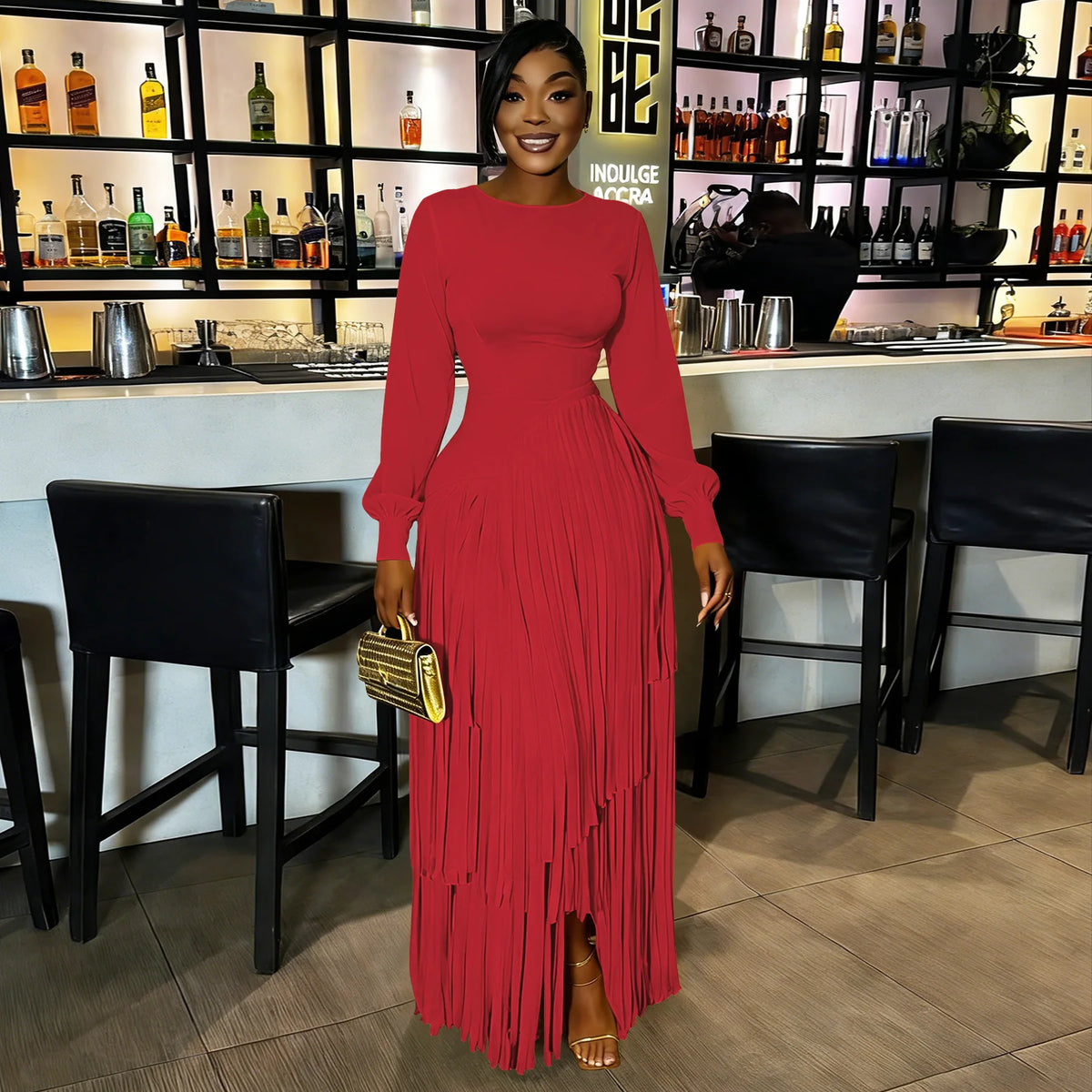 Elegant Long Sleeve African Dashiki Maxi Dress for Women