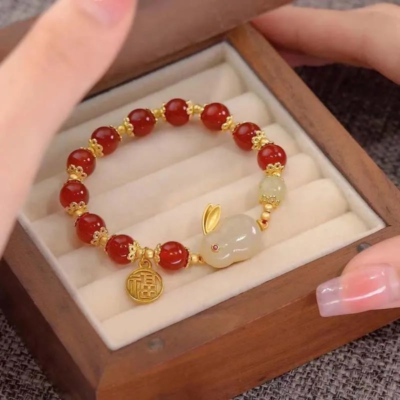 Beaded Orchid Pendant Bracelet