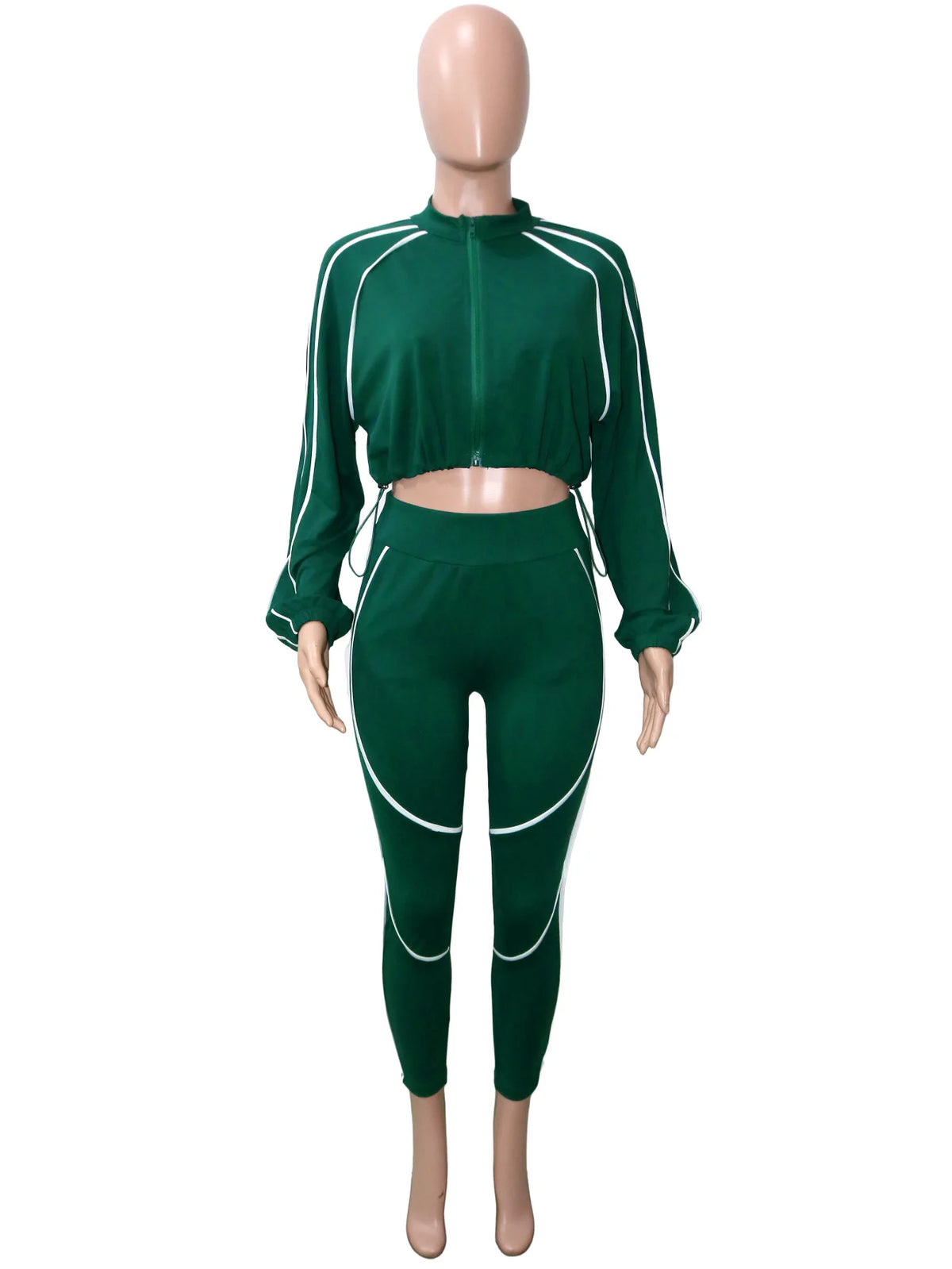 Slim Fit Long Sleeve Top and Pants Set for Women