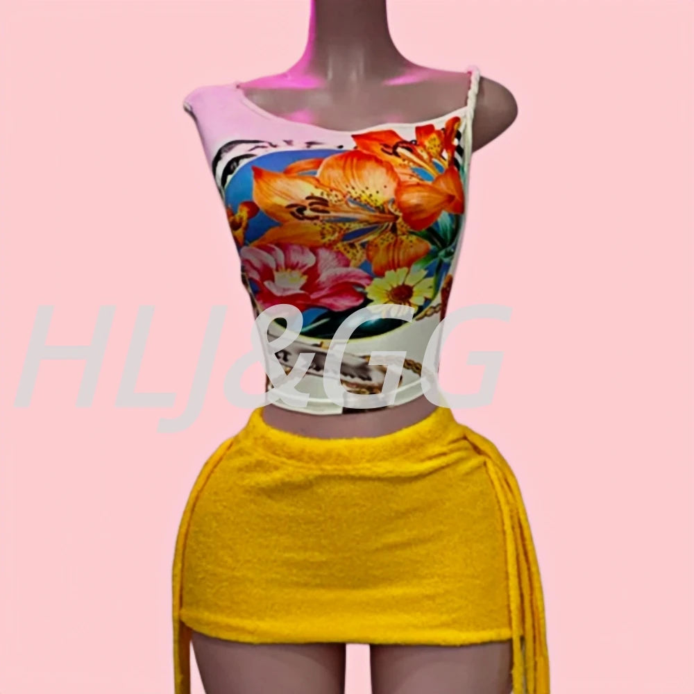 Pattern Print Tassel Detail Two Piece Set for Women