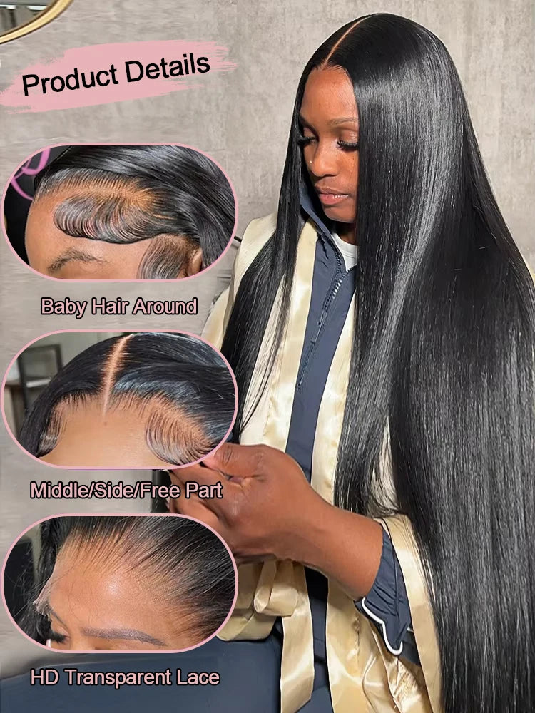 Brazilian Bone Straight Full Lace Human Hair Wig for Women