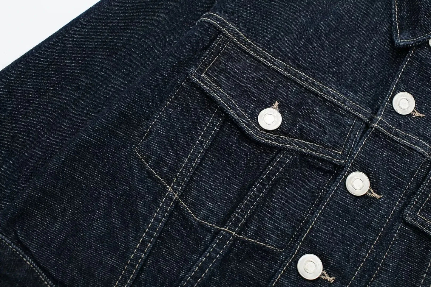 Retro Spliced Street Denim Two Piece Set for Women