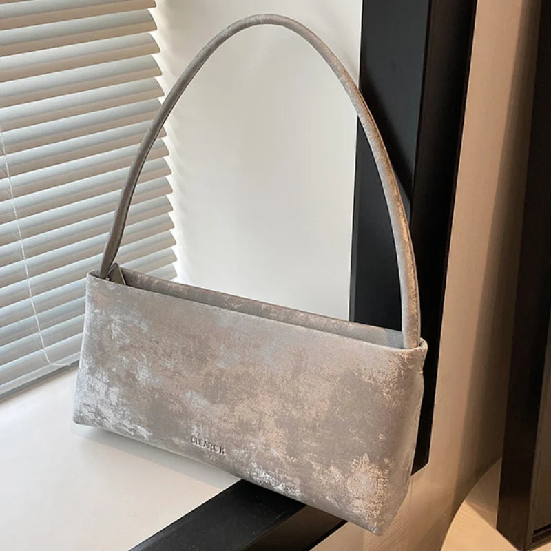 Retro Texture Design Underarm Bag Solid Color Simple Advanced Versatile Ladies Handbag Elegant Fashion Exquisite Shoulder Bag