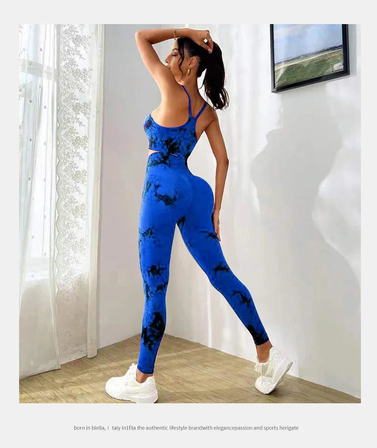 Breathable Tie Dye Yoga Tracksuit Set