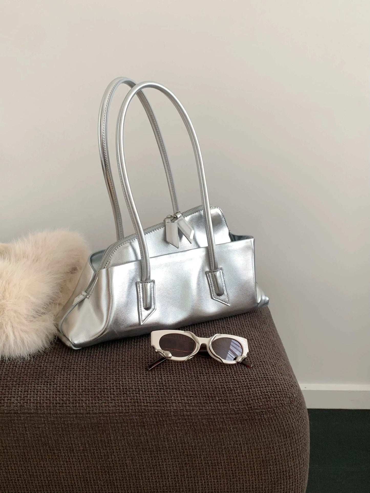 Retro Crocodile Pattern Large Capacity Tote Bag Design Women's Pleated  Leather Shoulder Bag Female Daily Commuter Bag 2025