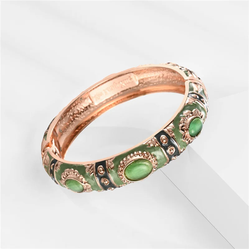 Colorful Enamel Bohemian Bangle Bracelet for Women
