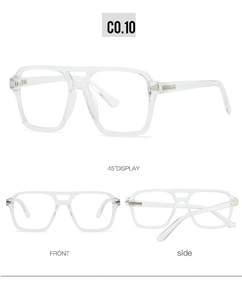 Retro Double Bridge Square Frame Reading Glasses for Women