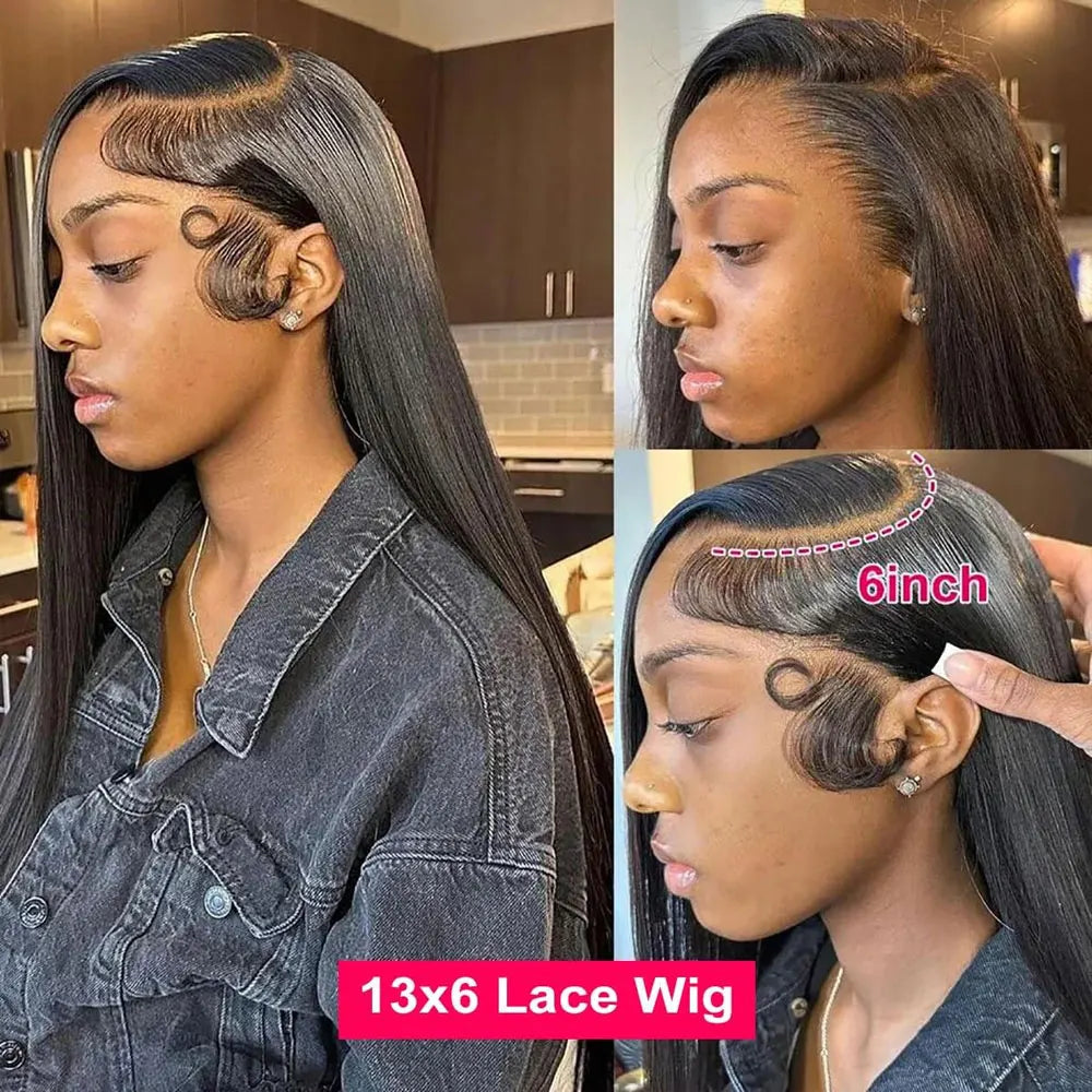 Long Straight HD Lace Front Human Hair Wig for Women