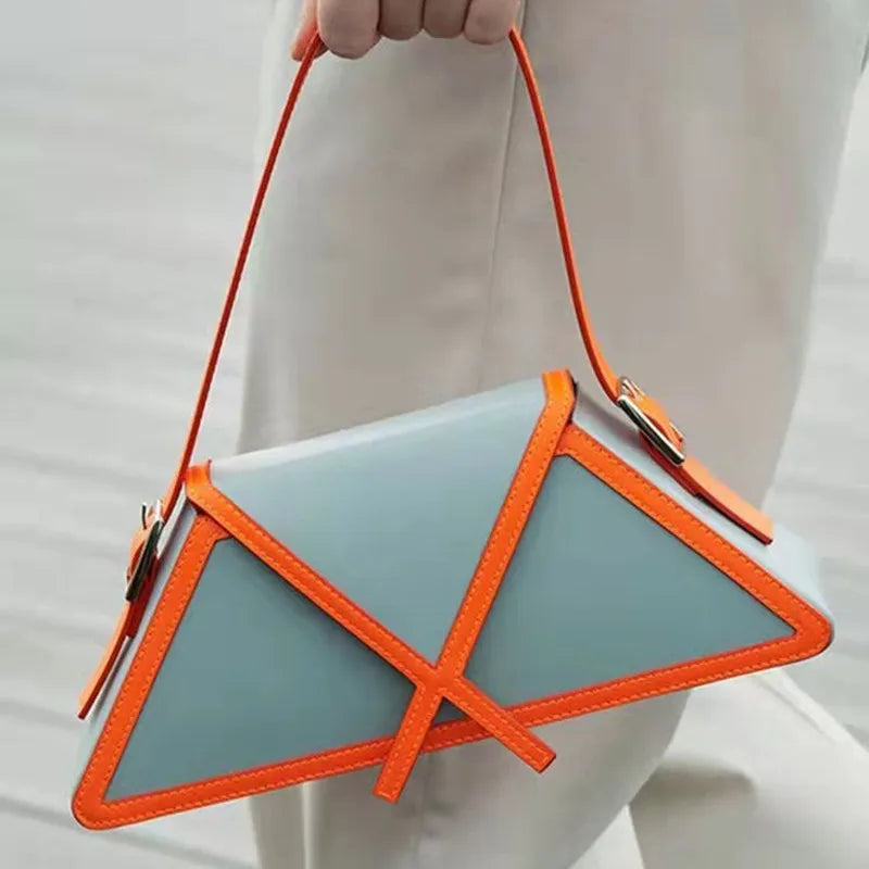 Panelled Trapezoid Shoulder Bag