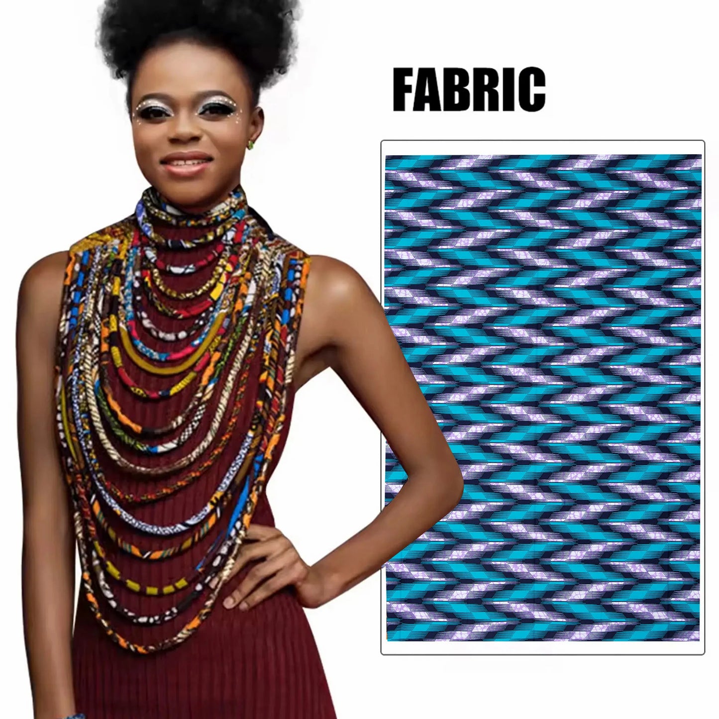 African Multi-Strand Statement Choker Necklace for Women