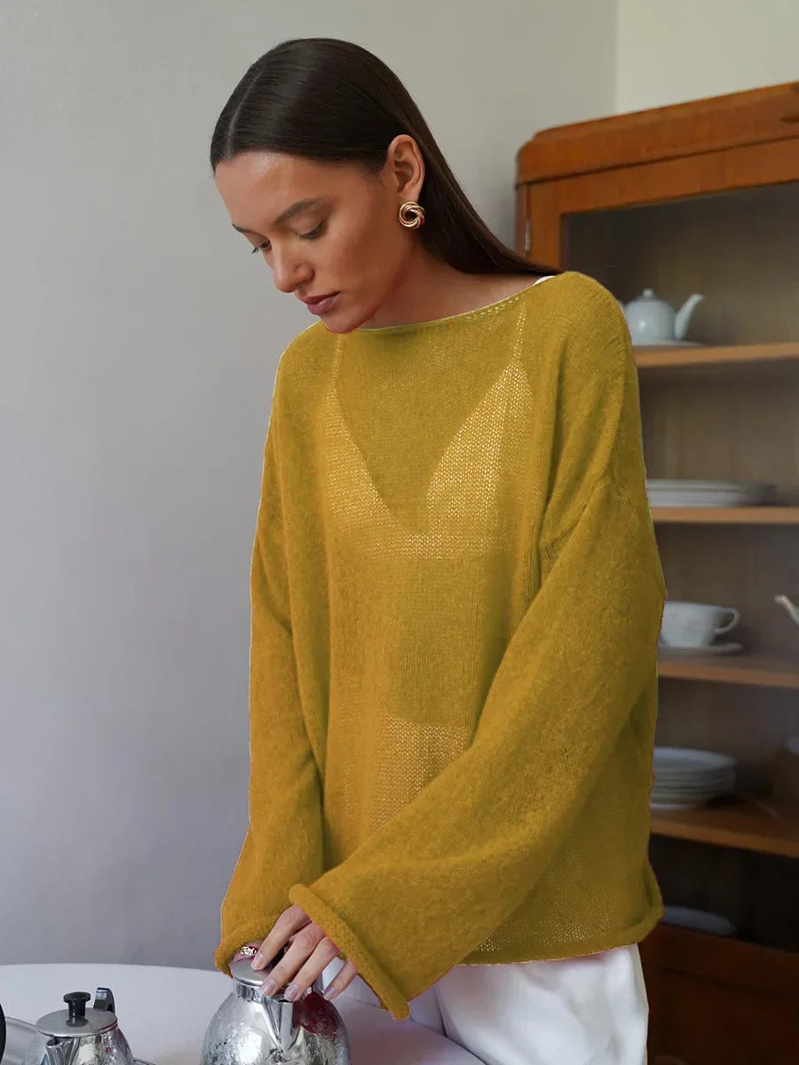 Sheer Hollow Knit Sweater