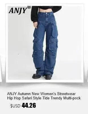 ANJY Autumn New Women's 2 Pieces Set Fashion Full Diamonds Short Sleeve Denim Shirt Elegant Fresh Straight Chic Ins Jeans A15818