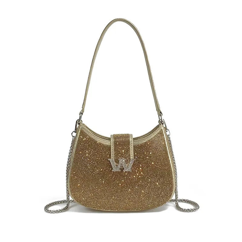 New Diamond-encrusted Handbag Luxury Diamond-encrusted Shiny Dinner Party Women's Handbag Diamond-encrusted Women's Shoulder Bag